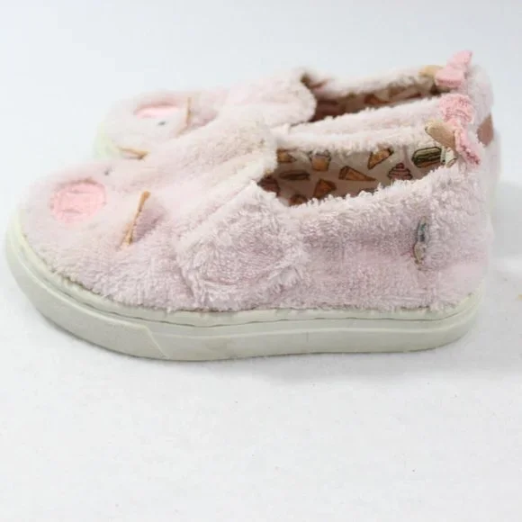 TOMS Year Of The Pig Limited Edition Youth Shoes Little Kids Pink Fuzzy Size 6 - Picture 5 of 7